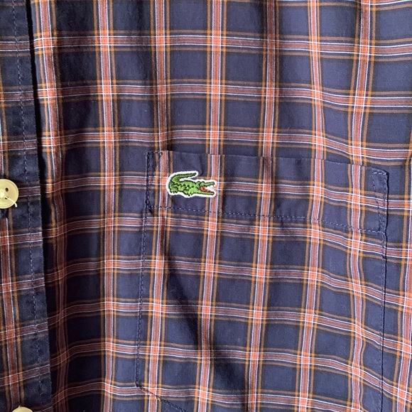 Lacoste Blue Plaid Long Sleeve Button Down Shirt - Picture 4 of 8